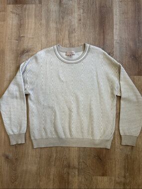 Philosophy Cream Chevron Crewneck Sweater